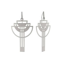 Duże, srebrne kolczyki z kolekcji Eternal w stylu art deco