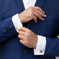 Spinki mankietowe z bursztynem z kolekcji Baltica od ORSKA biżuteria