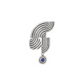 Srebrny pin z niebieskim kryształem z kolekcji Holos ORSKA