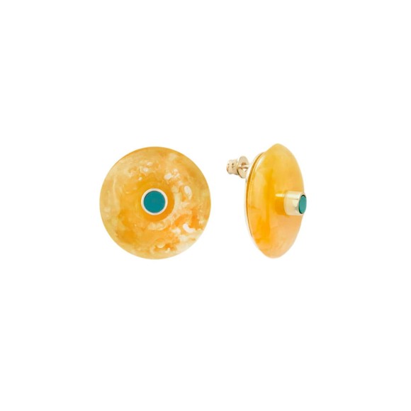 Kolczyki z cytrynowym bursztynem z kolekcji Baltica marki ORSKA