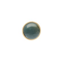 Okrągły pin z ciemnozielonym jadeitem z kolekcji Guatemala