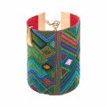 Szeroka zielona bransoletka - mankiet z kolekcji Gwatemala