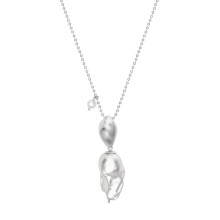 Srebrny naszyjnik z zawieszką z perłą z kolekcji Perle