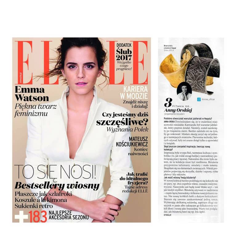 W magazynie Elle ukazały się nasze zjawiskowe, rzeźbione bransoletki z kolekcji Nepal!