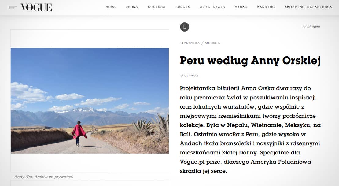 Peru według Anny Orskiej na Vogue.pl