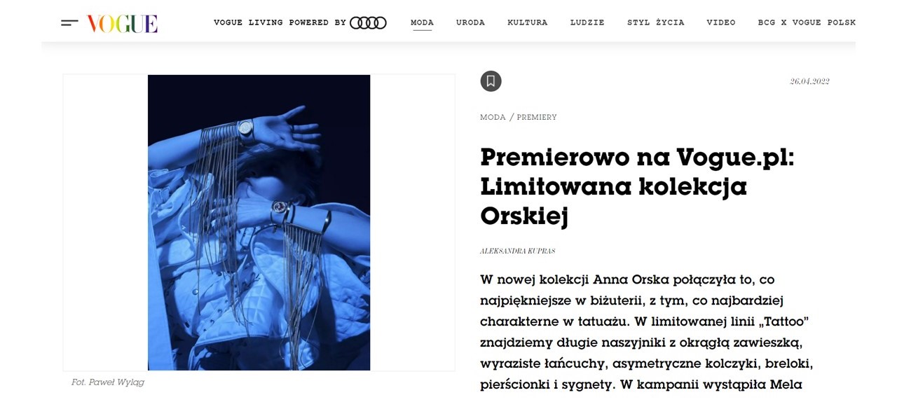 Premiera kolekcji Tatto na vouge.pl