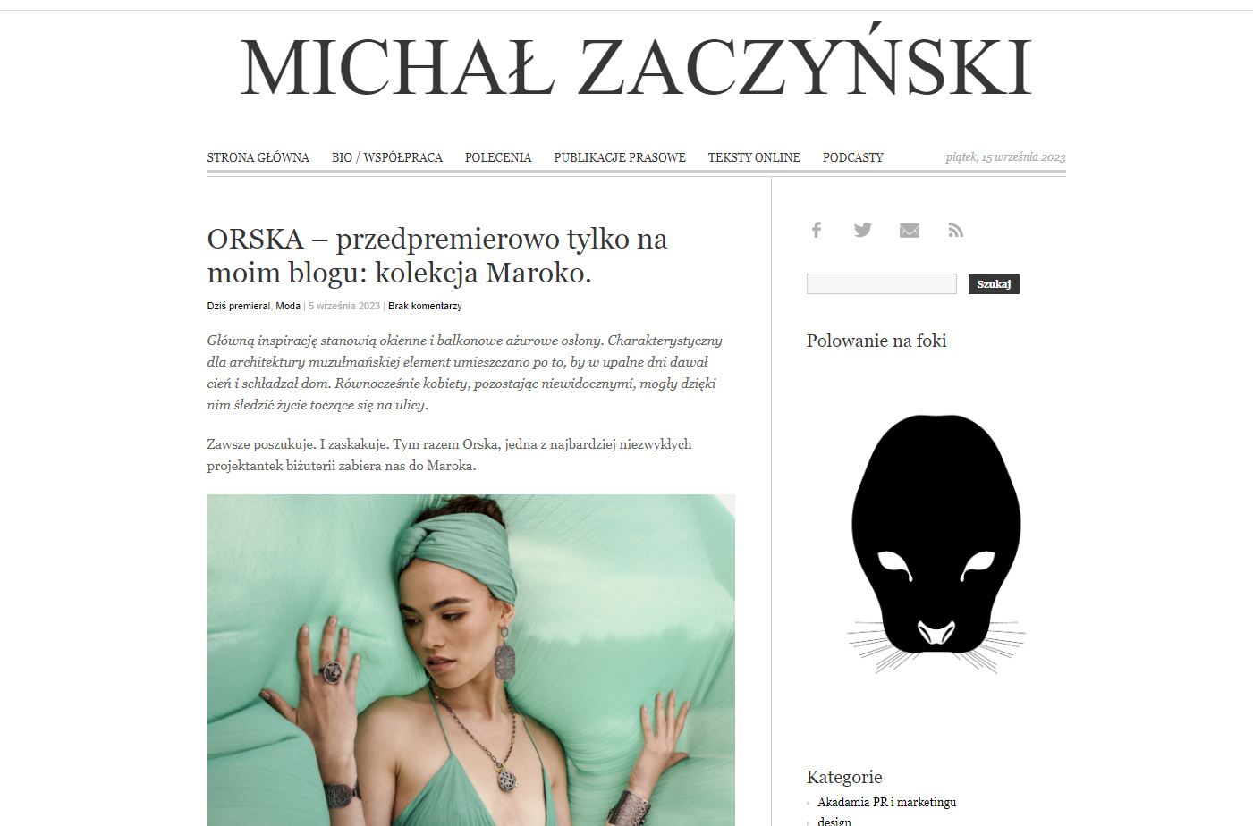 Premiera kolekcji Maroko u Michała Zaczyńskiego